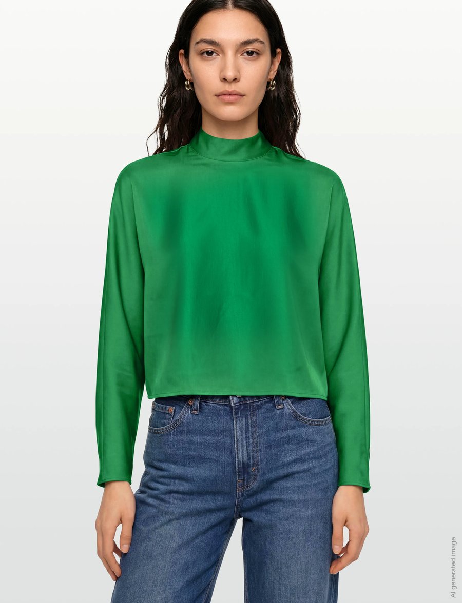Dante6 - Dante6-Lorelle satin bow top - langärmelige blusen - ultra green - 3