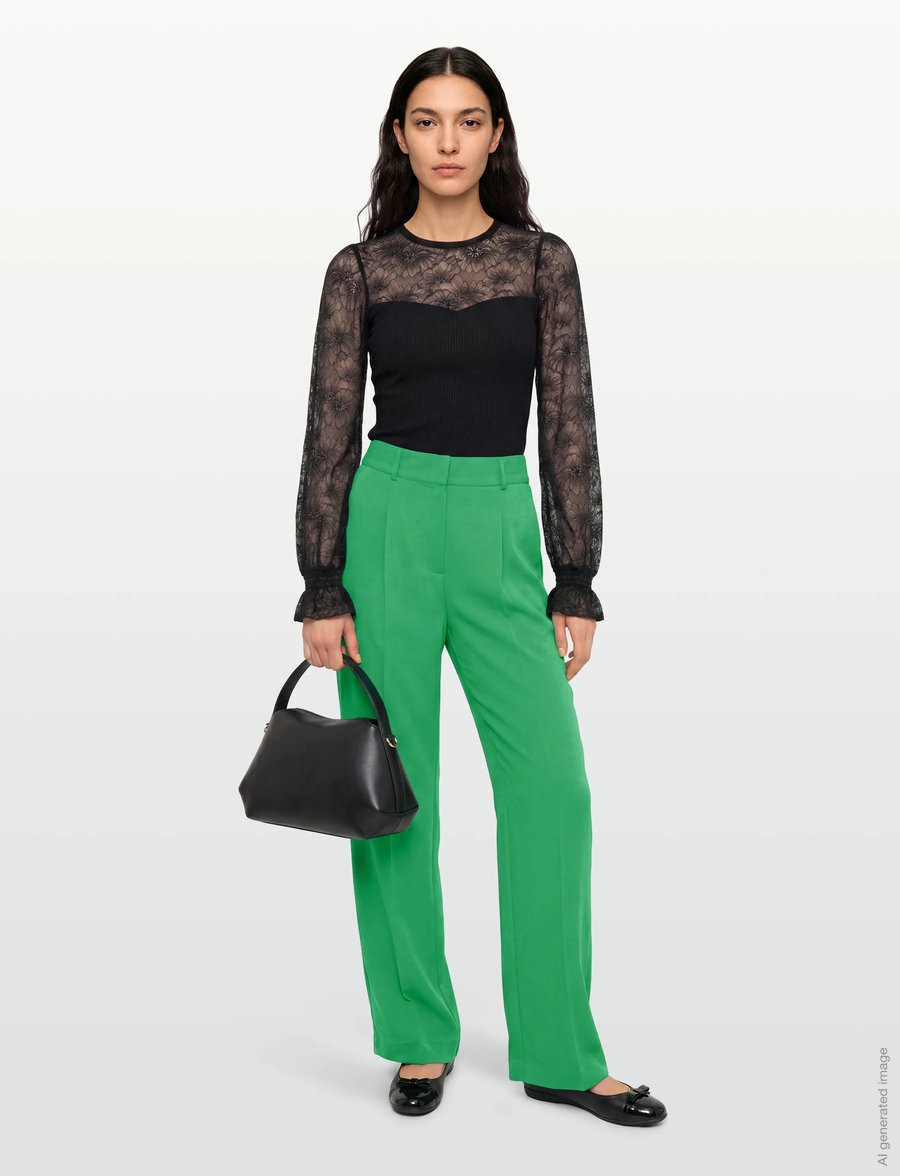 Dante6 - Dante6-Jules satin smart pants - vida byxor - ultra green - 0