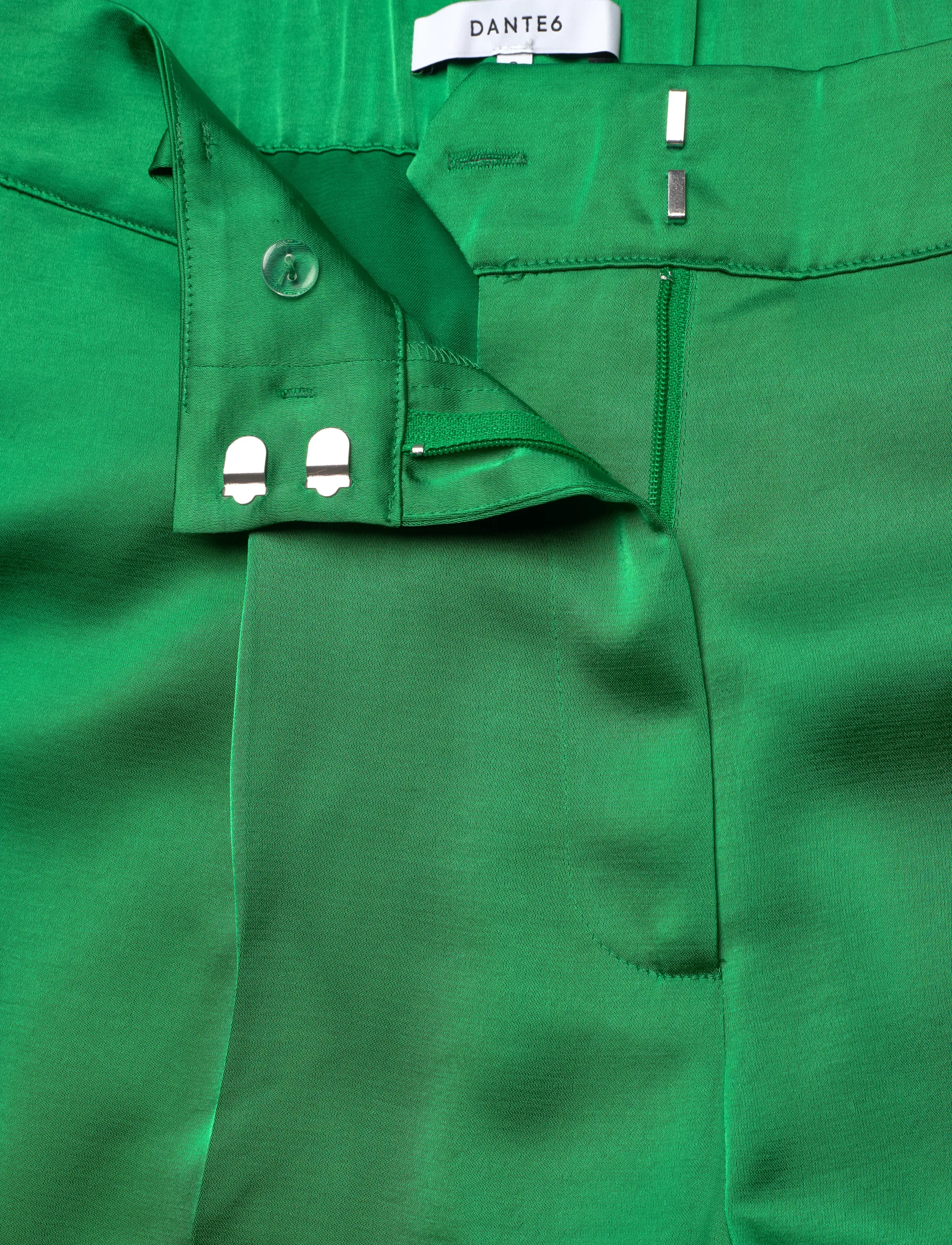 Dante6 - Dante6-Jules satin smart pants - wide leg trousers - ultra green - 3