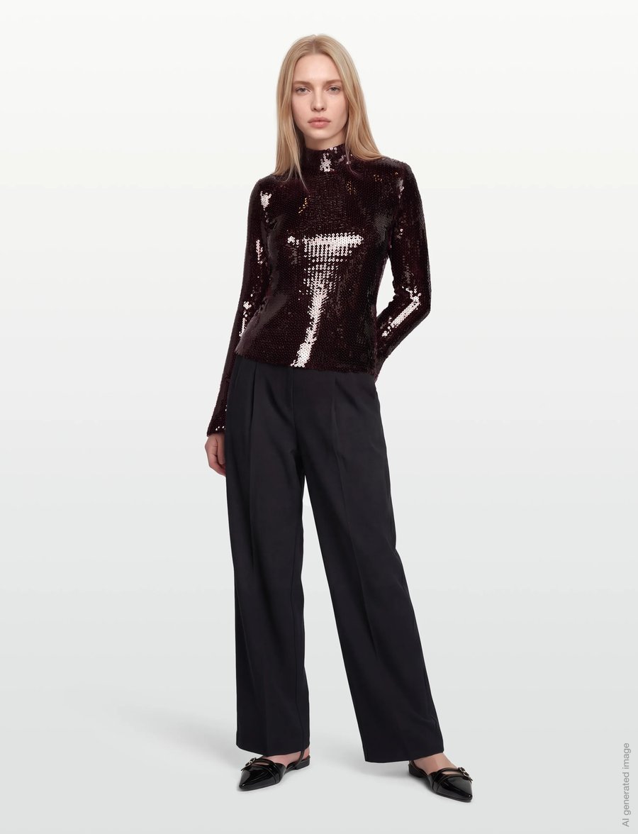 Dante6 - Dante6-Paige sequins top - erityistilaisuudet - dark cherry - 0