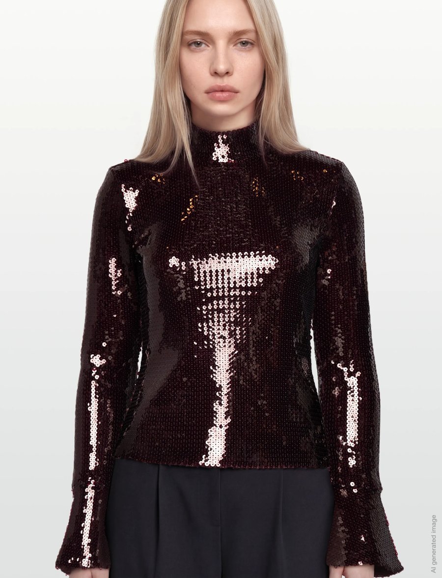 Dante6 - Dante6-Paige sequins top - erityistilaisuudet - dark cherry - 3