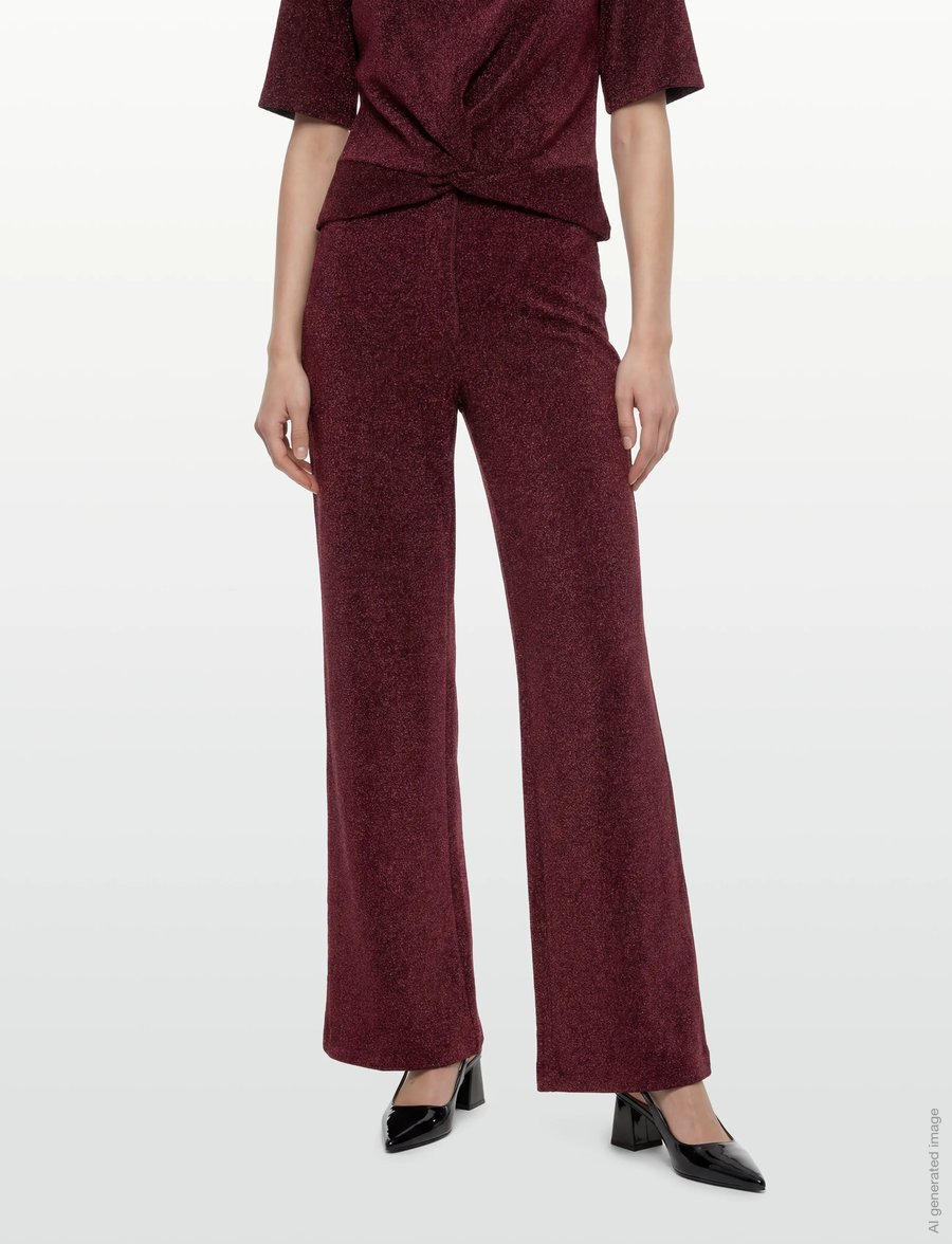 Dante6 - Dante6-Noemia lurex pants - hosen mit weitem bein - dark cherry - 3