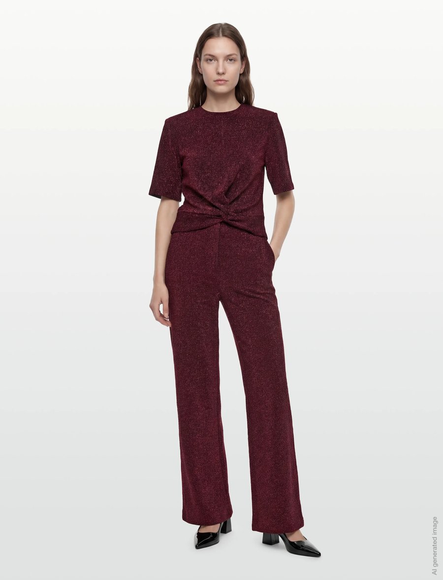 Dante6 - Dante6-Fantina lurex top - t-shirts - dark cherry - 0