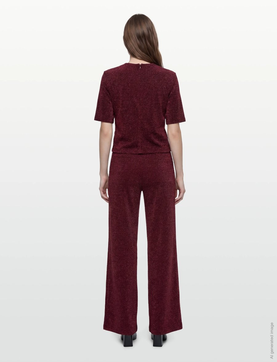 Dante6 - Dante6-Fantina lurex top - t-shirts - dark cherry - 4