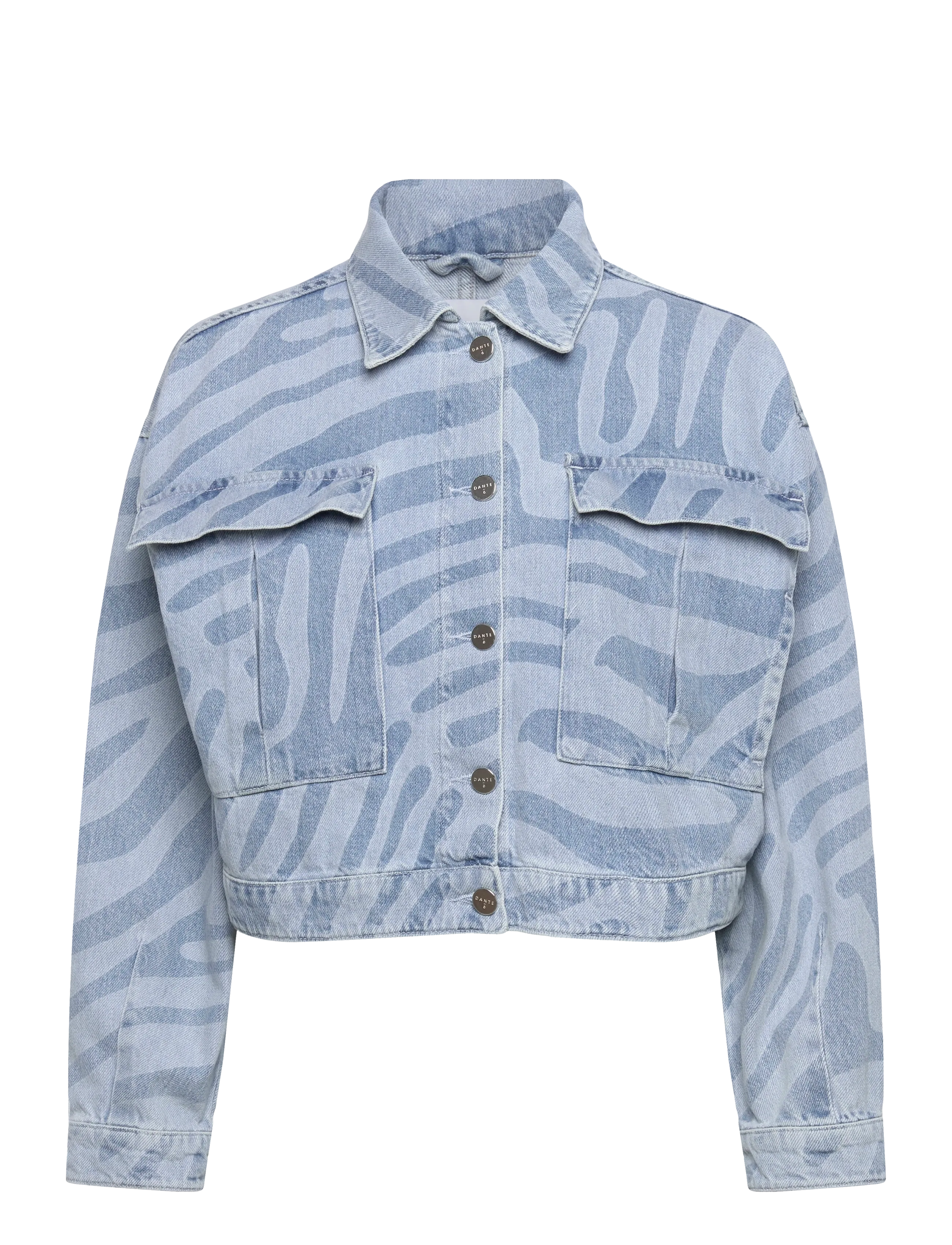 Dante6 Dante6-Spring printed denim jacket - Transitional Layering - SKYWASH BLUE / blue