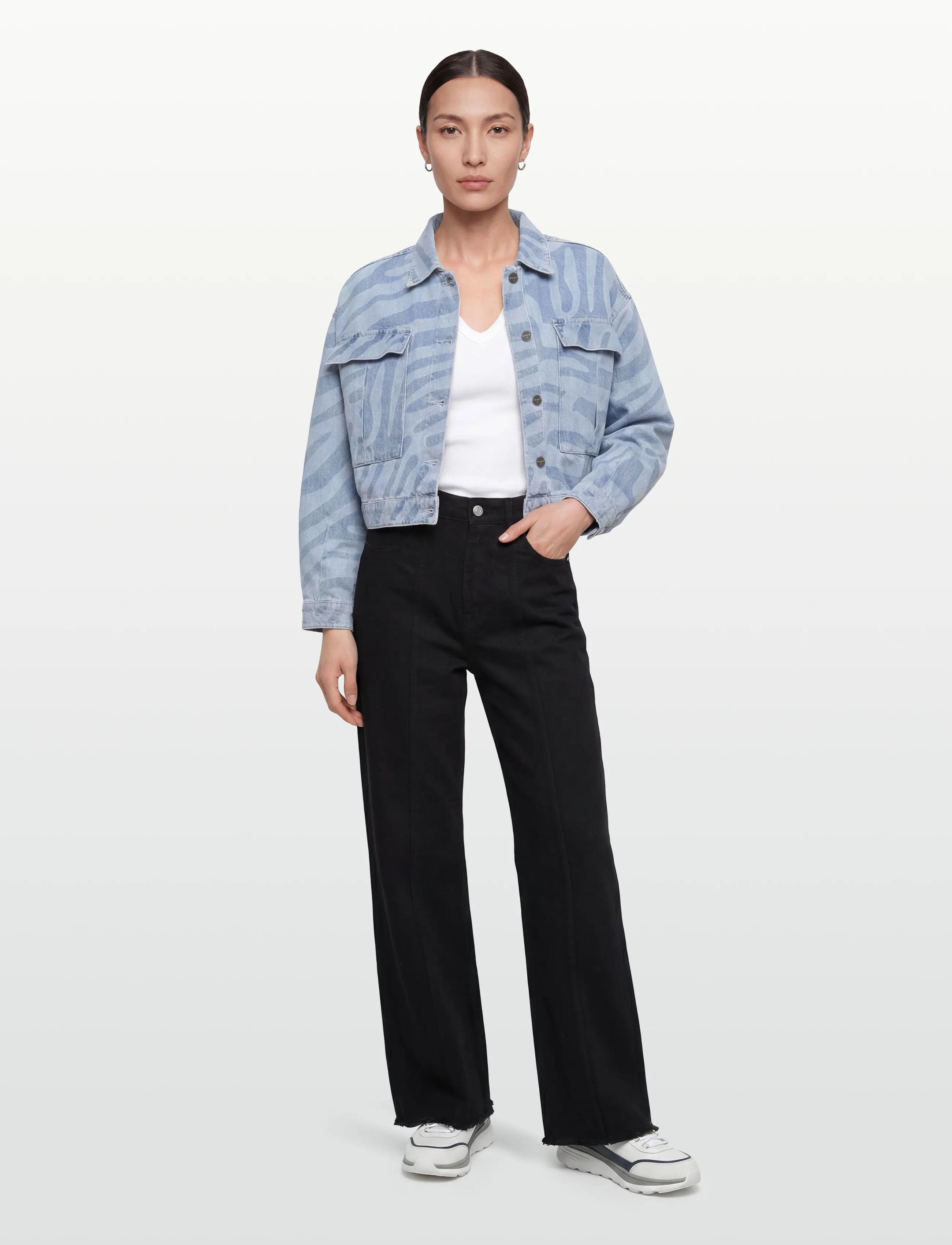 Dante6 -Spring Printed Denim Jacket, 42, Jackets, Blau - Denim, Frauen