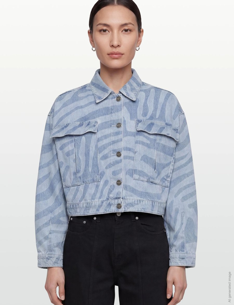 Dante6 - Dante6-Spring printed denim jacket - vorjakkar - skywash blue - 3