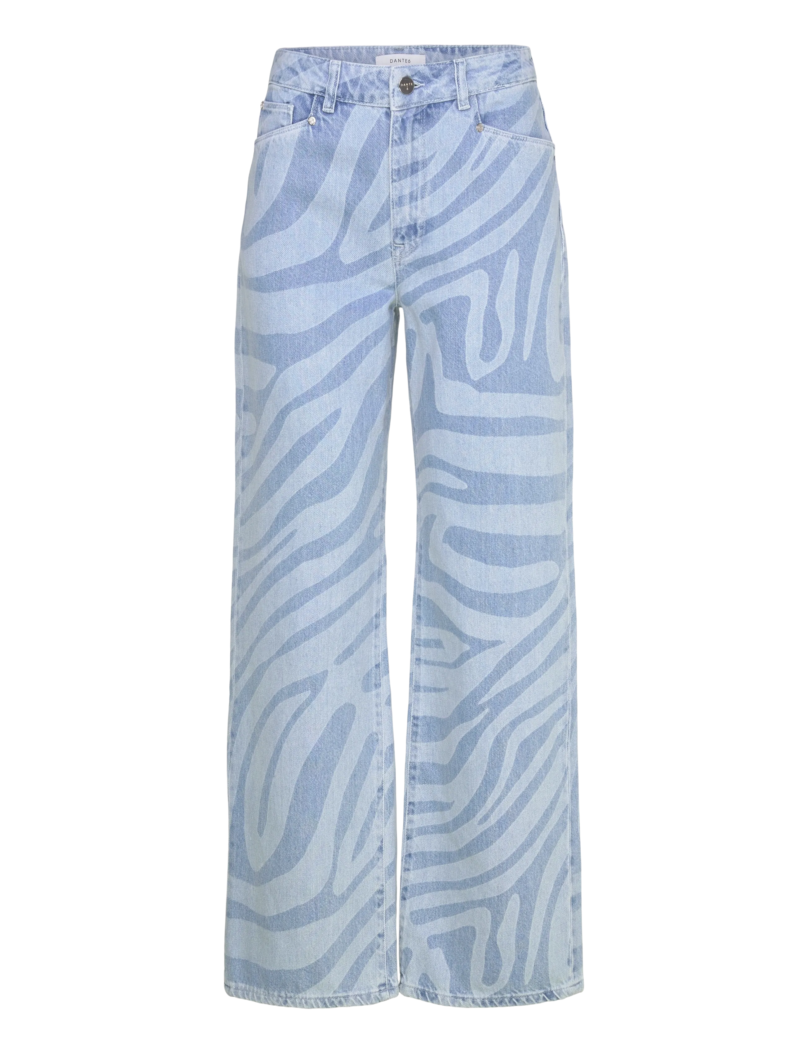 DANTE6 Dante6-Nuit Wide Bein Printed Jeans Blau - 28 - Damen