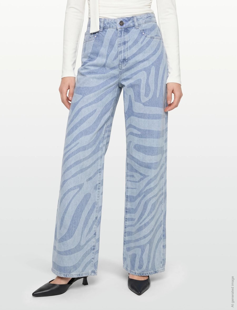 Dante6 - Dante6-Nuit wide leg printed jeans - brede jeans - skywash blue - 3