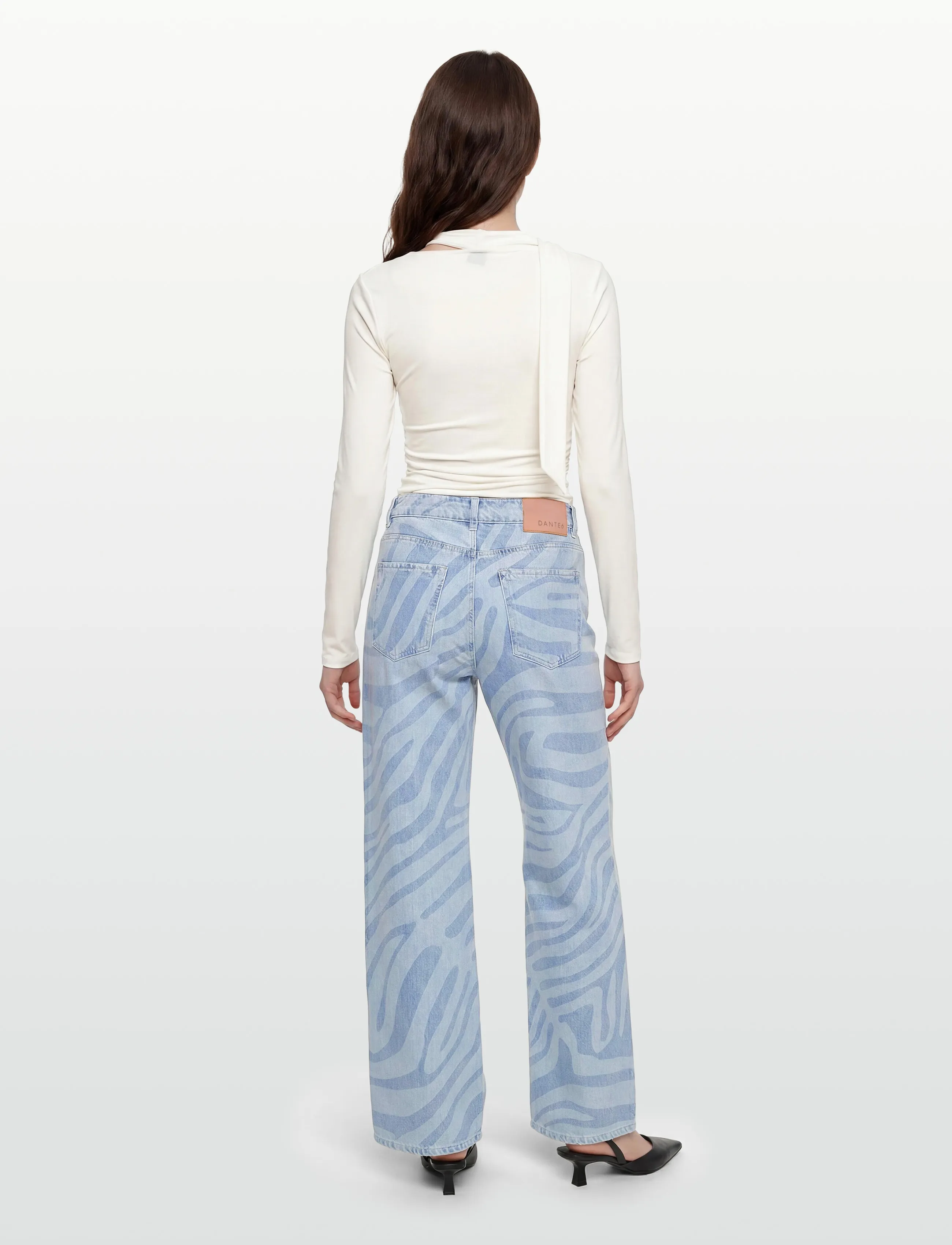 Dante6 - Dante6-Nuit wide leg printed jeans - brede jeans - skywash blue - 4