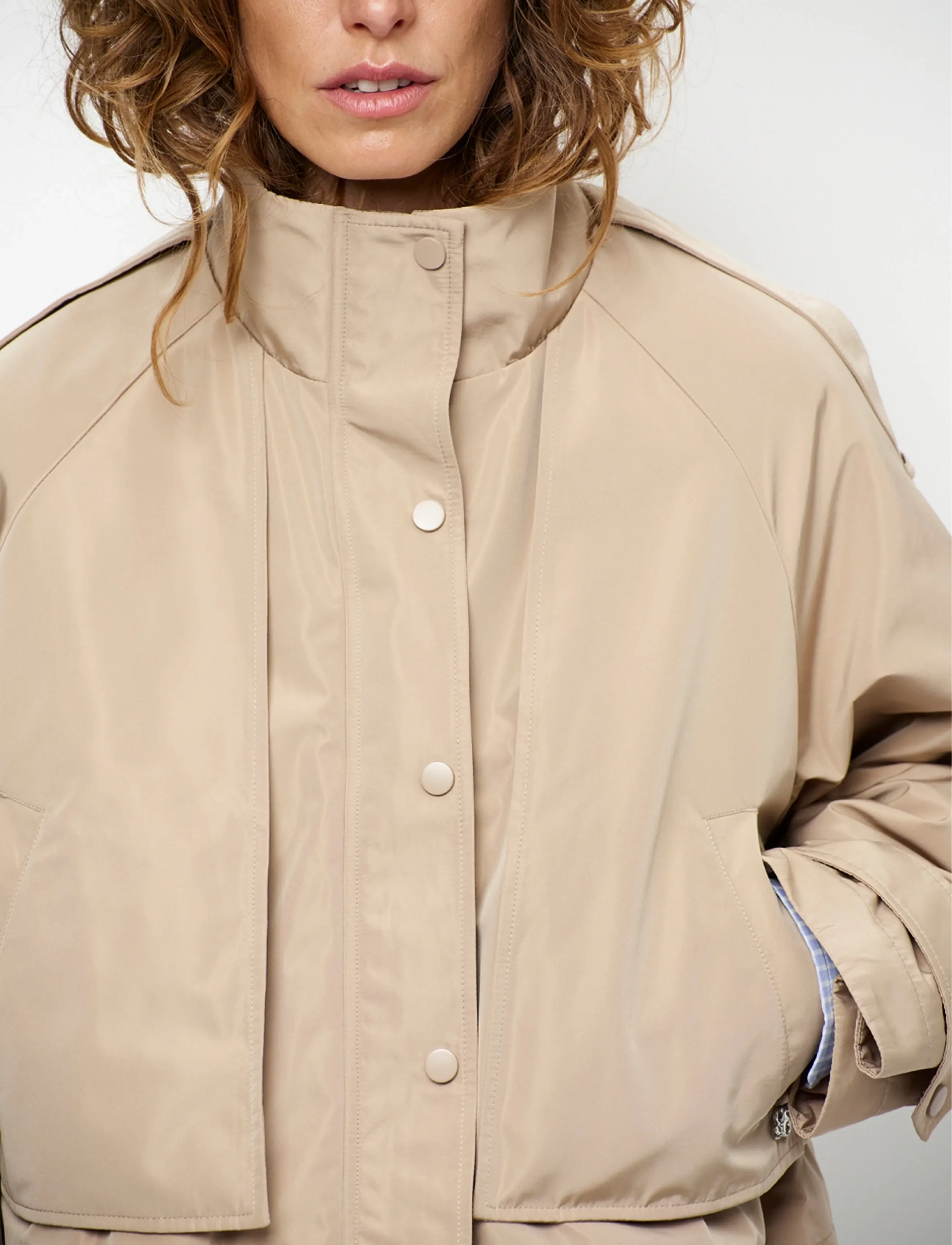 Dante6 - Dante6-Duane cape cropped trenchcoat - sand beige - 3