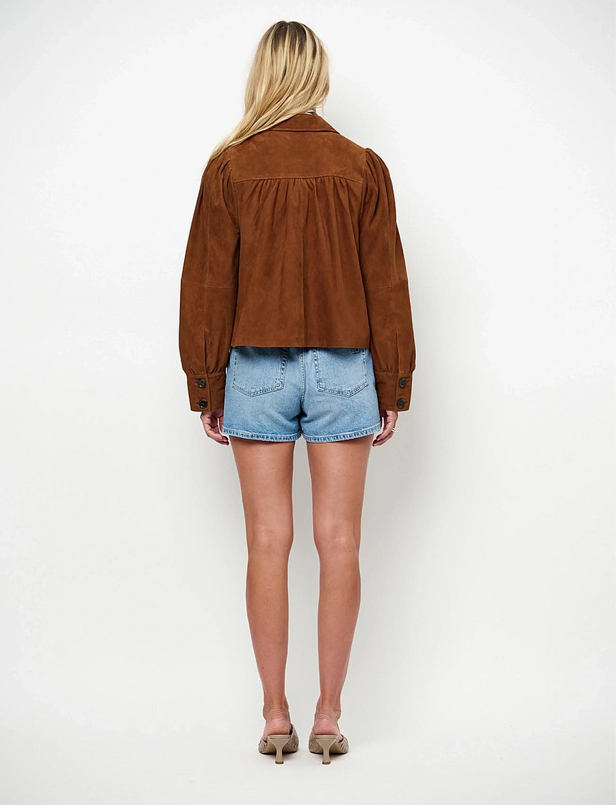 Dante6 - Dante6-Micaiah cropped suede jacket - cognac - 3