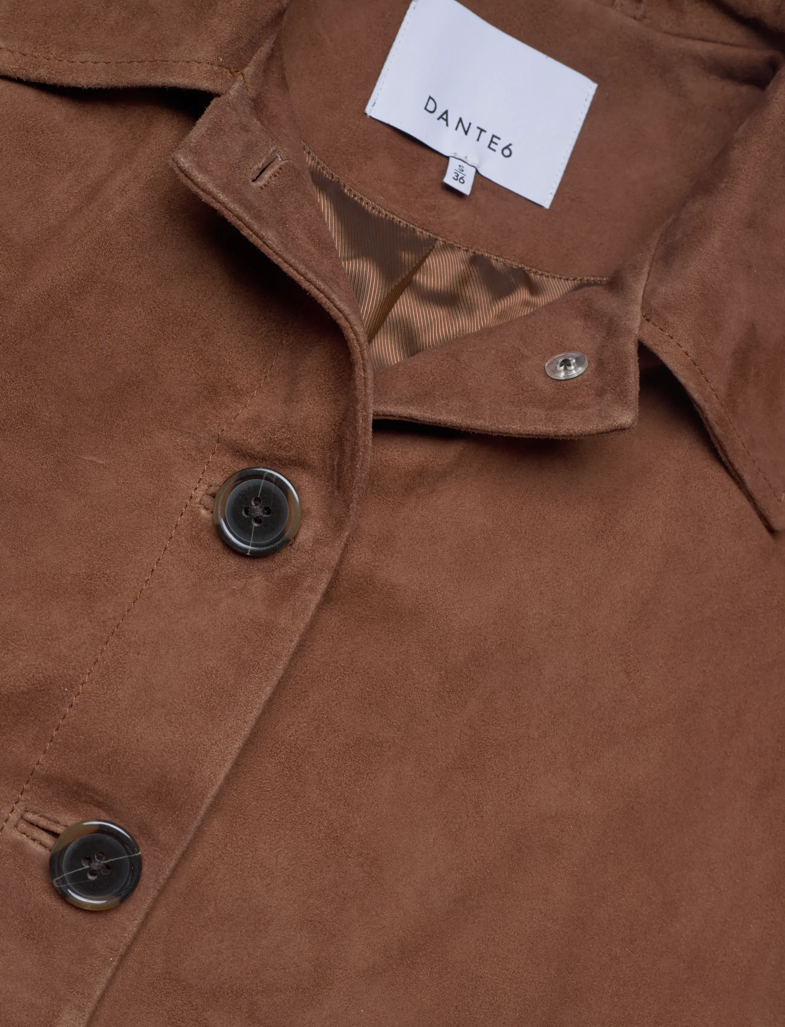 Dante6 - Dante6-Micaiah cropped suede jacket - cognac - 4