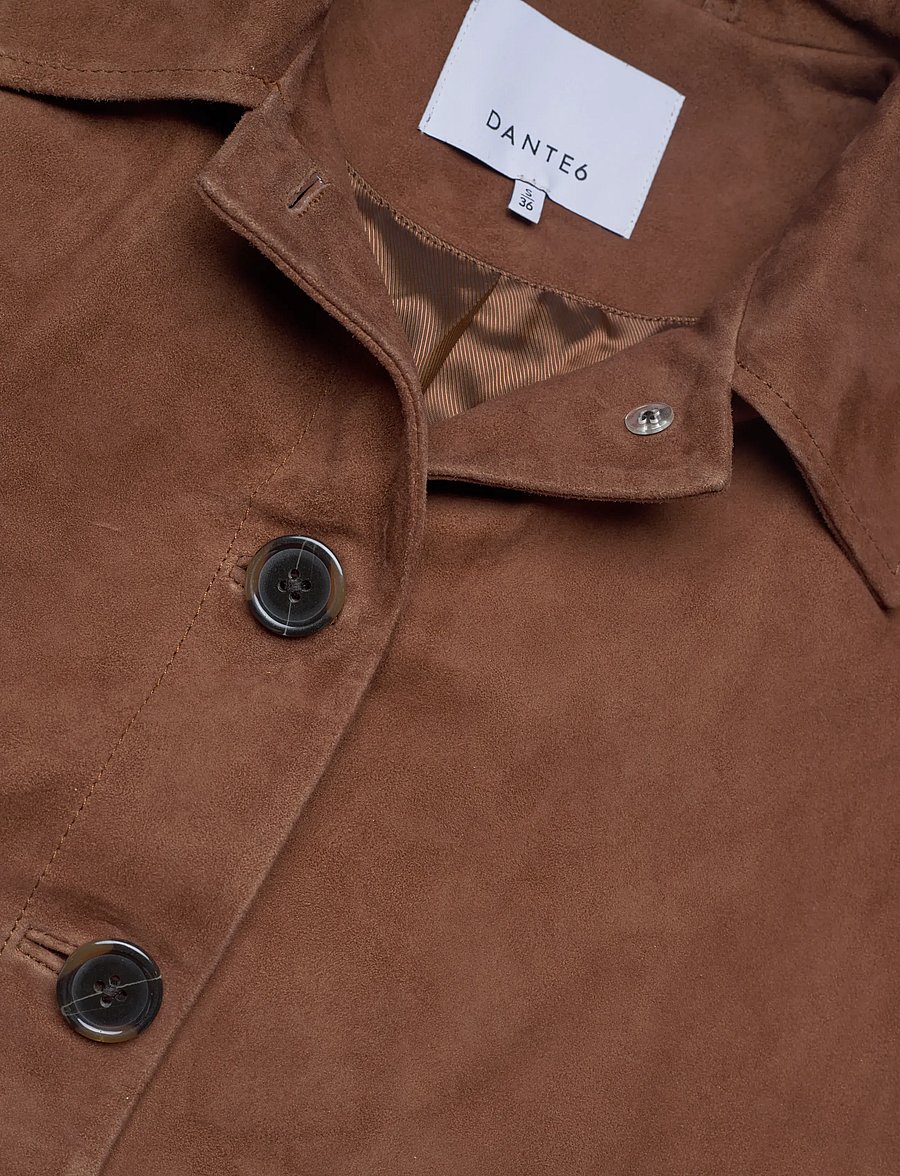 Dante6 - Dante6-Micaiah cropped suede jacket - cognac - 4
