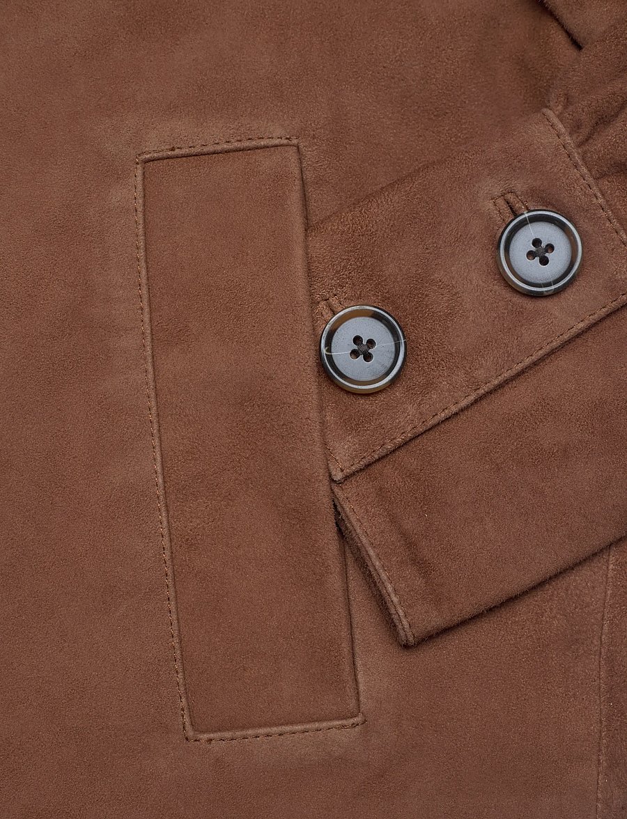 Dante6 - Dante6-Micaiah cropped suede jacket - cognac - 5
