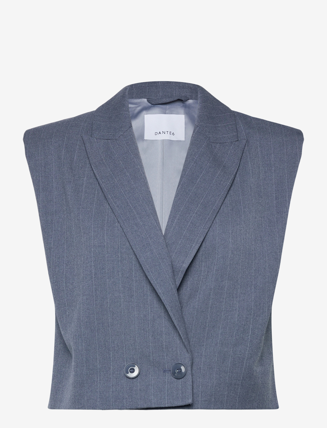 Dante6 - Dante6-Jarod pinstripe gilet - dobbeltradede blazere - steel blue - 0