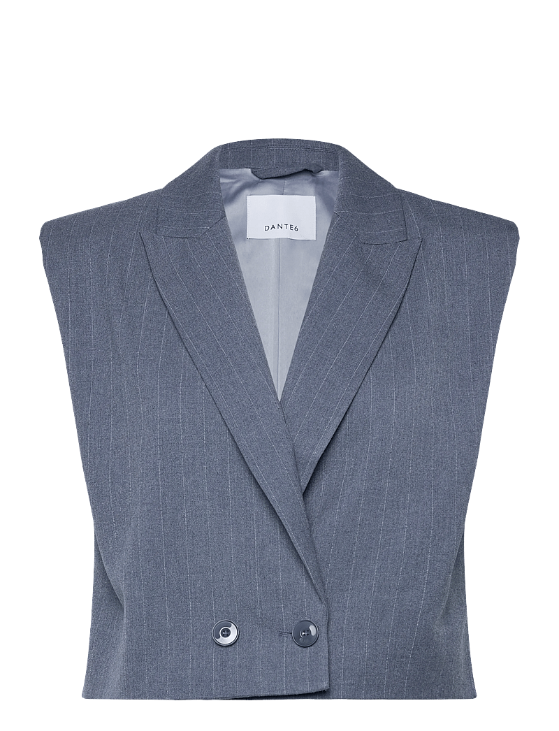 Dante6 - Dante6-Jarod pinstripe gilet - dobbeltradede blazere - steel blue - 0