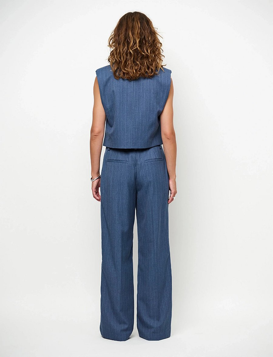 Dante6 - Dante6-Alain pinstripe smart pants - anzugshosen - steel blue - 3