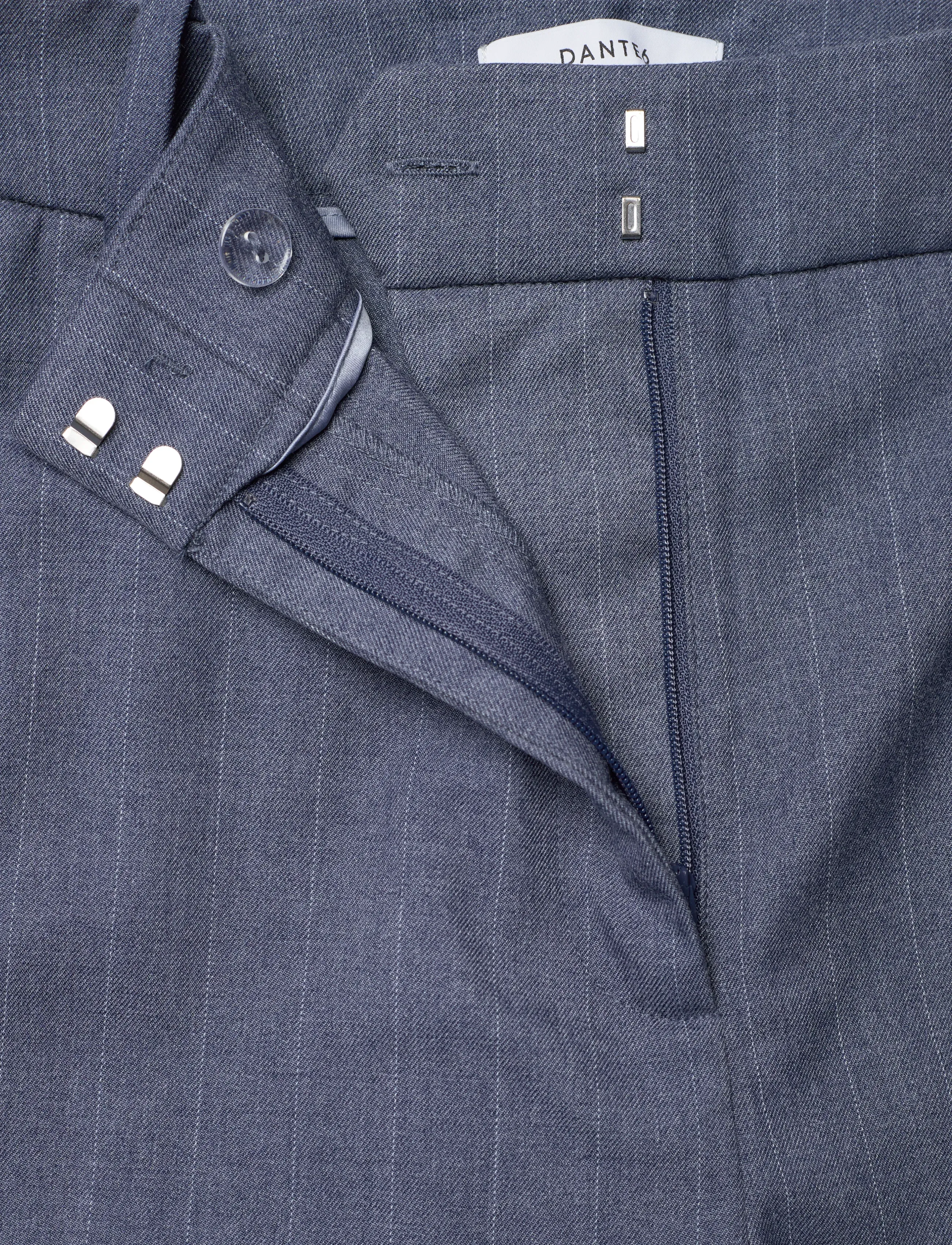 Dante6 - Dante6-Alain pinstripe smart pants - habitbukser - steel blue - 5