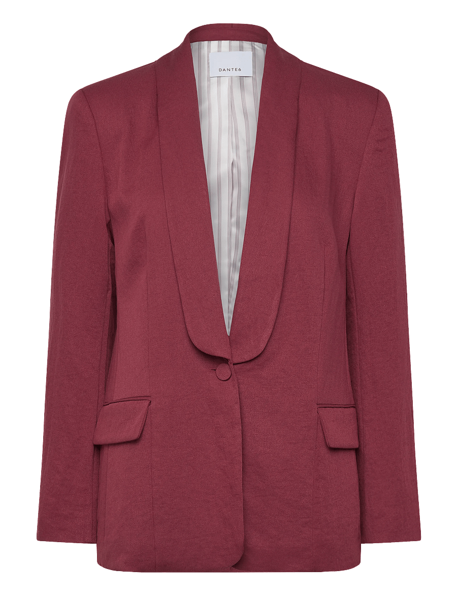 Dante6 - Dante6-Dayva relaxed fit blazer - enkeltradede blazere - berry red - 1