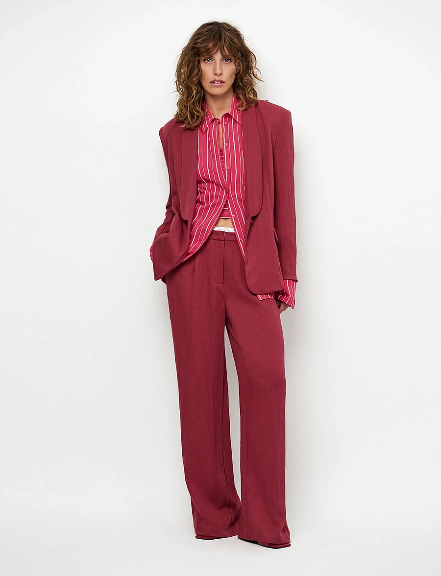 Dante6 - Dante6-Dayva relaxed fit blazer - enkeltradede blazere - berry red - 0