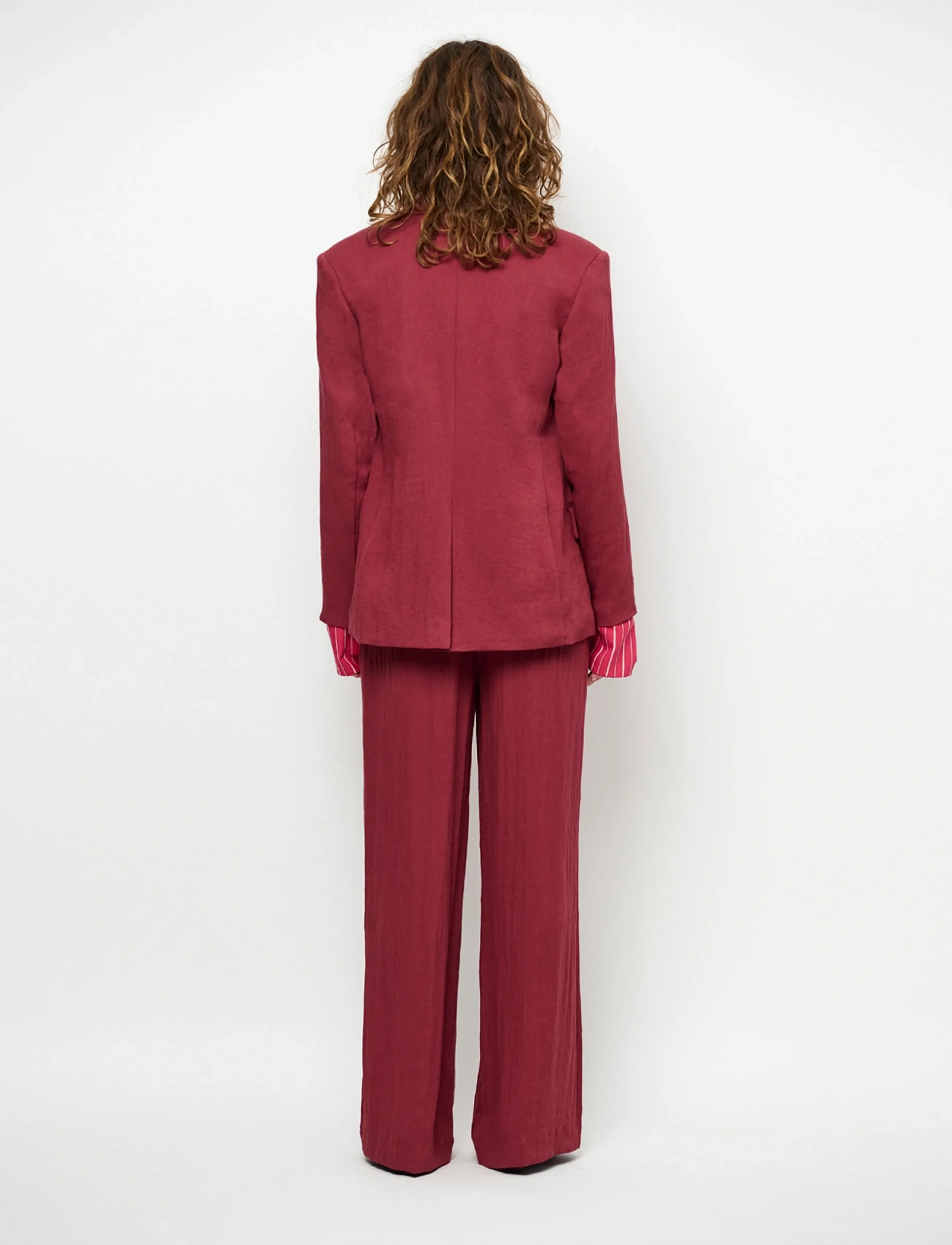 Dante6 - Dante6-Dayva relaxed fit blazer - enkeltradede blazere - berry red - 3
