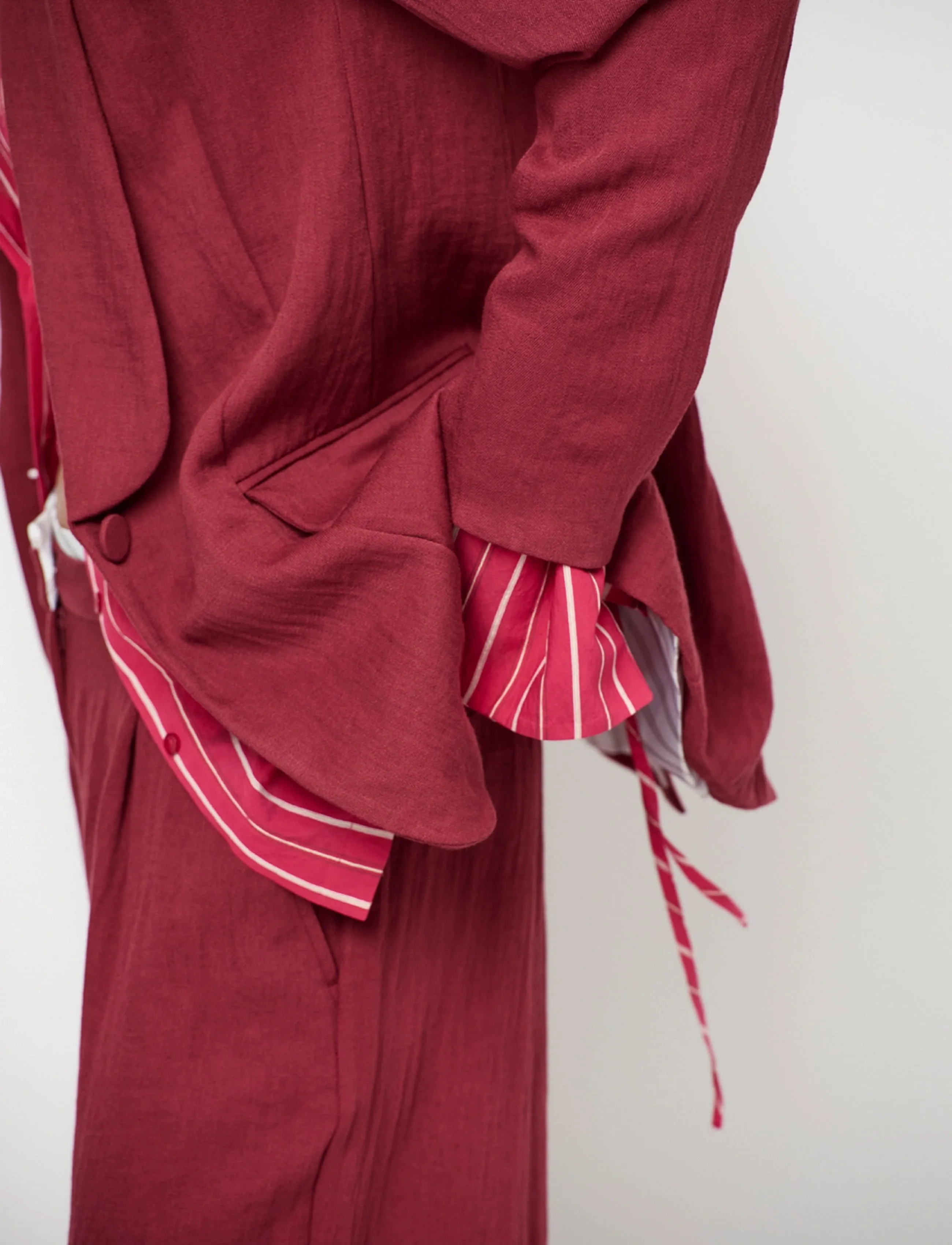 Dante6 - Dante6-Dayva relaxed fit blazer - enkeltradede blazere - berry red - 4
