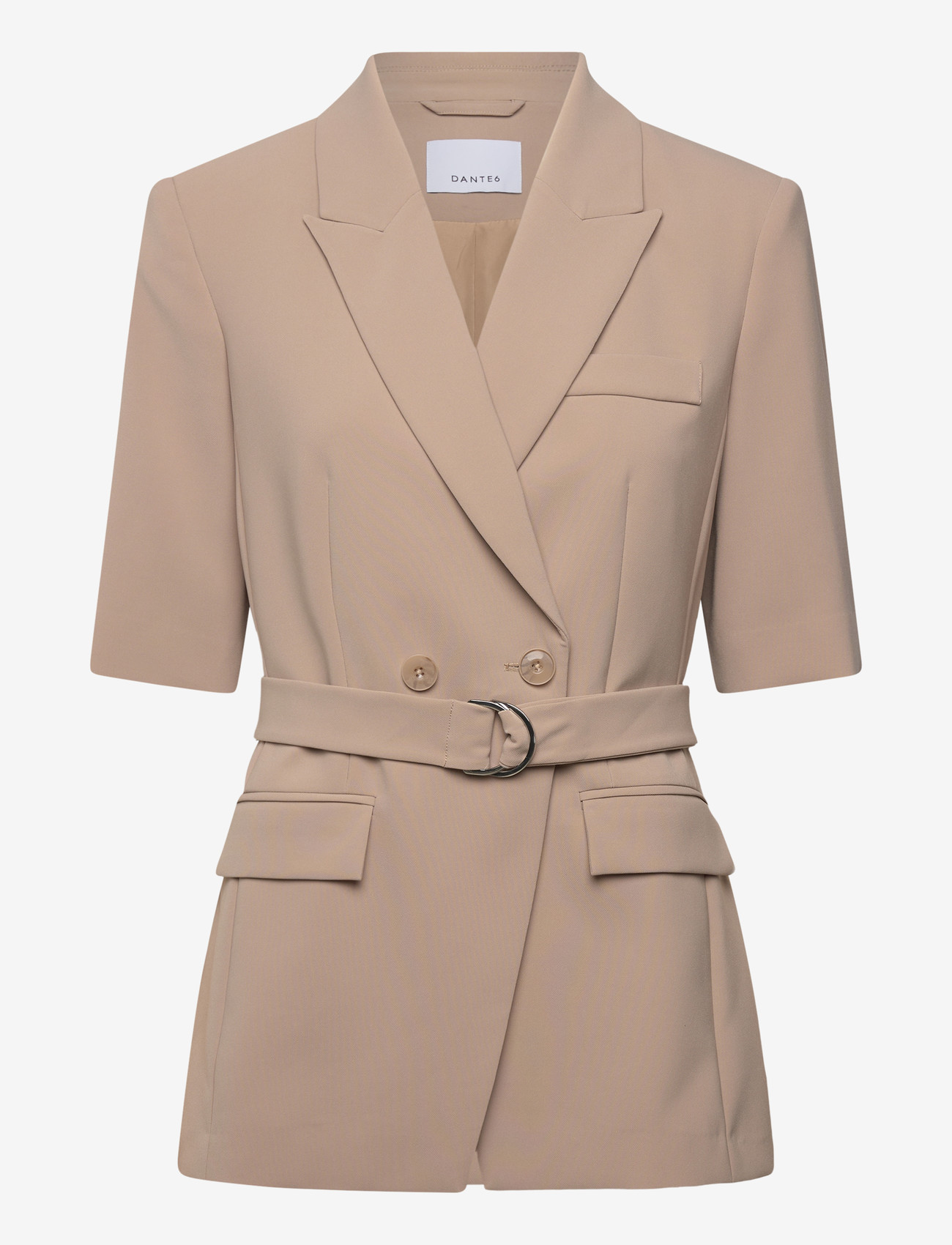 Dante6 - Dante6-Nissa short sleeves blazer - vööga bleiserid - sand beige - 0