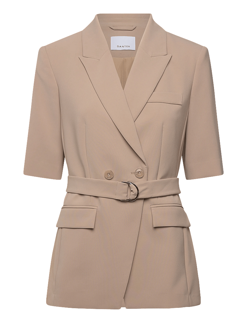 Dante6 - Dante6-Nissa short sleeves blazer - vööga bleiserid - sand beige - 0