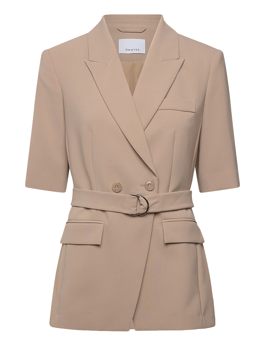 Dante6 - Dante6-Nissa short sleeves blazer - blazere med bælte - sand beige - 1