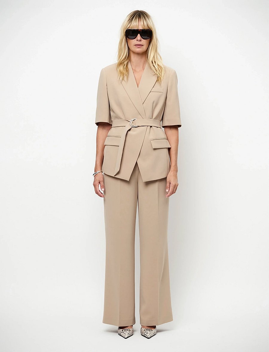 Dante6 - Dante6-Nissa short sleeves blazer - blazere med bælte - sand beige - 0