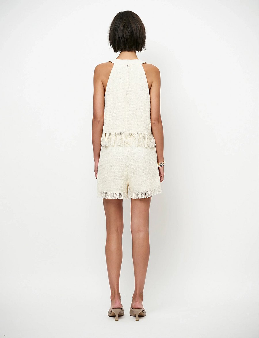 Dante6 - Dante6-Nolise fringe bouclé halter top - butter cream - 4