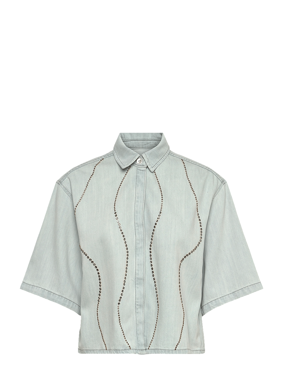 Dante6 - Dante6-Zofia embellished denim shirt - jeanshemden - light washed blue - 1