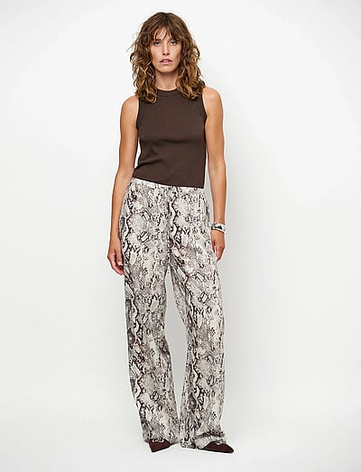 Dante6 Dante6-Ido snake printed wide leg pants - Visa allt - MULTICOLOUR / beige