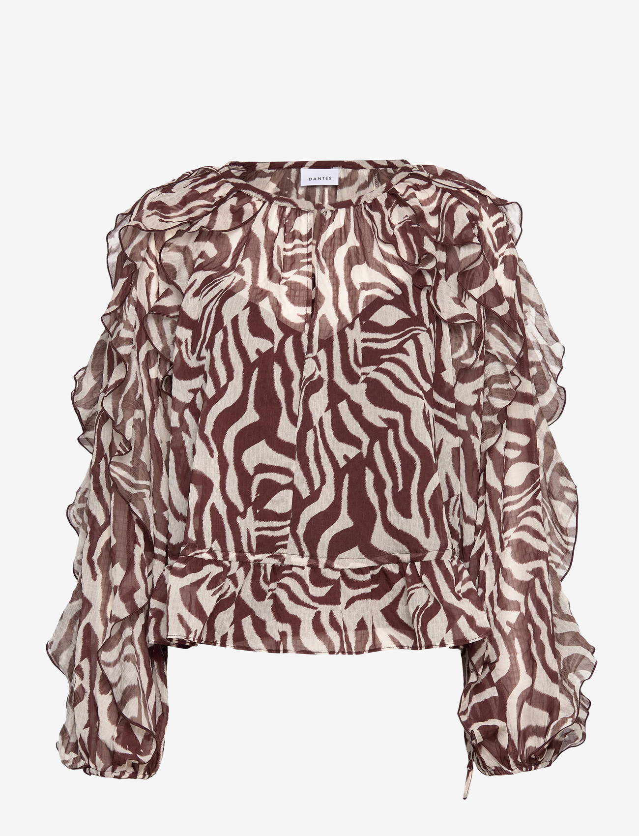 Dante6 - Dante6-Zaliyah boho chiffon printed top - langærmede bluser - multicolour - 1