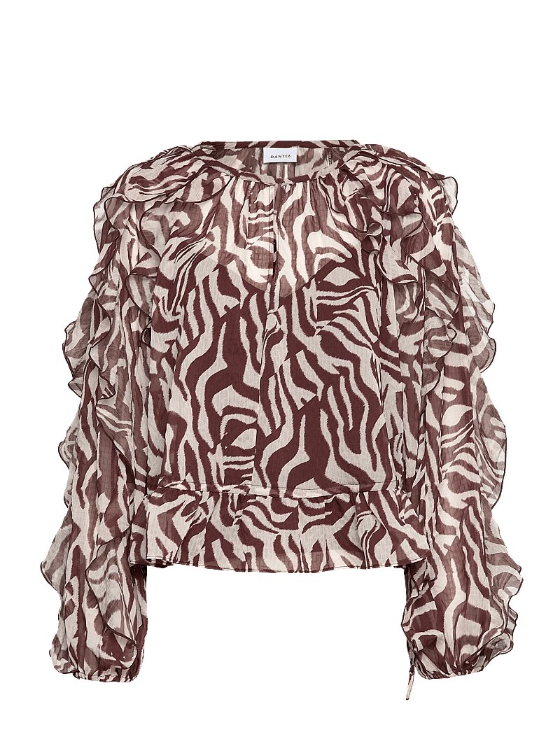 Dante6 - Dante6-Zaliyah boho chiffon printed top - langærmede bluser - multicolour - 1