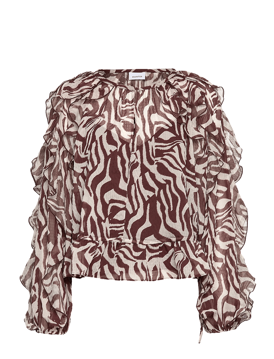 Dante6 - Dante6-Zaliyah boho chiffon printed top - pikkade varrukatega pluusid - multicolour - 1