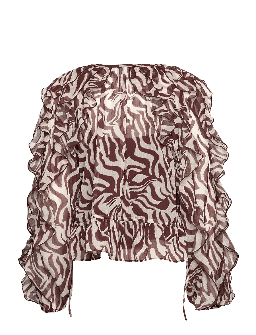 Dante6 - Dante6-Zaliyah boho chiffon printed top - pikkade varrukatega pluusid - multicolour - 2