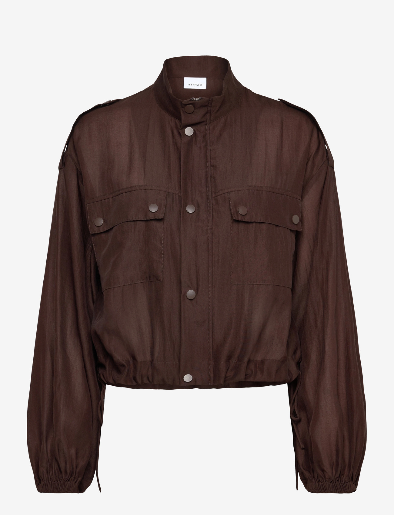 Dante6 - Dante6-Mindy sheer cropped jacket - spring jackets - chocolate brown - 1