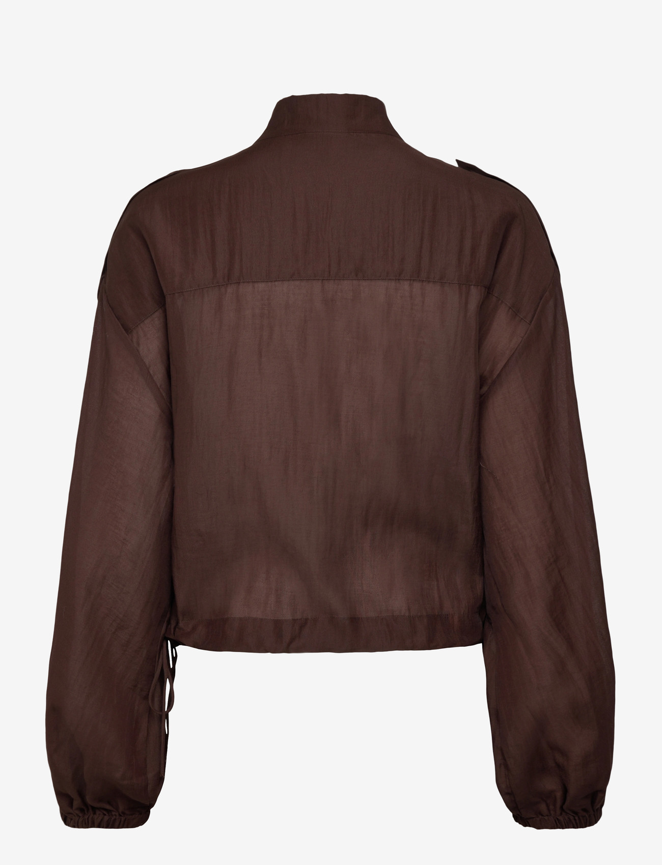 Dante6 - Dante6-Mindy sheer cropped jacket - spring jackets - chocolate brown - 2
