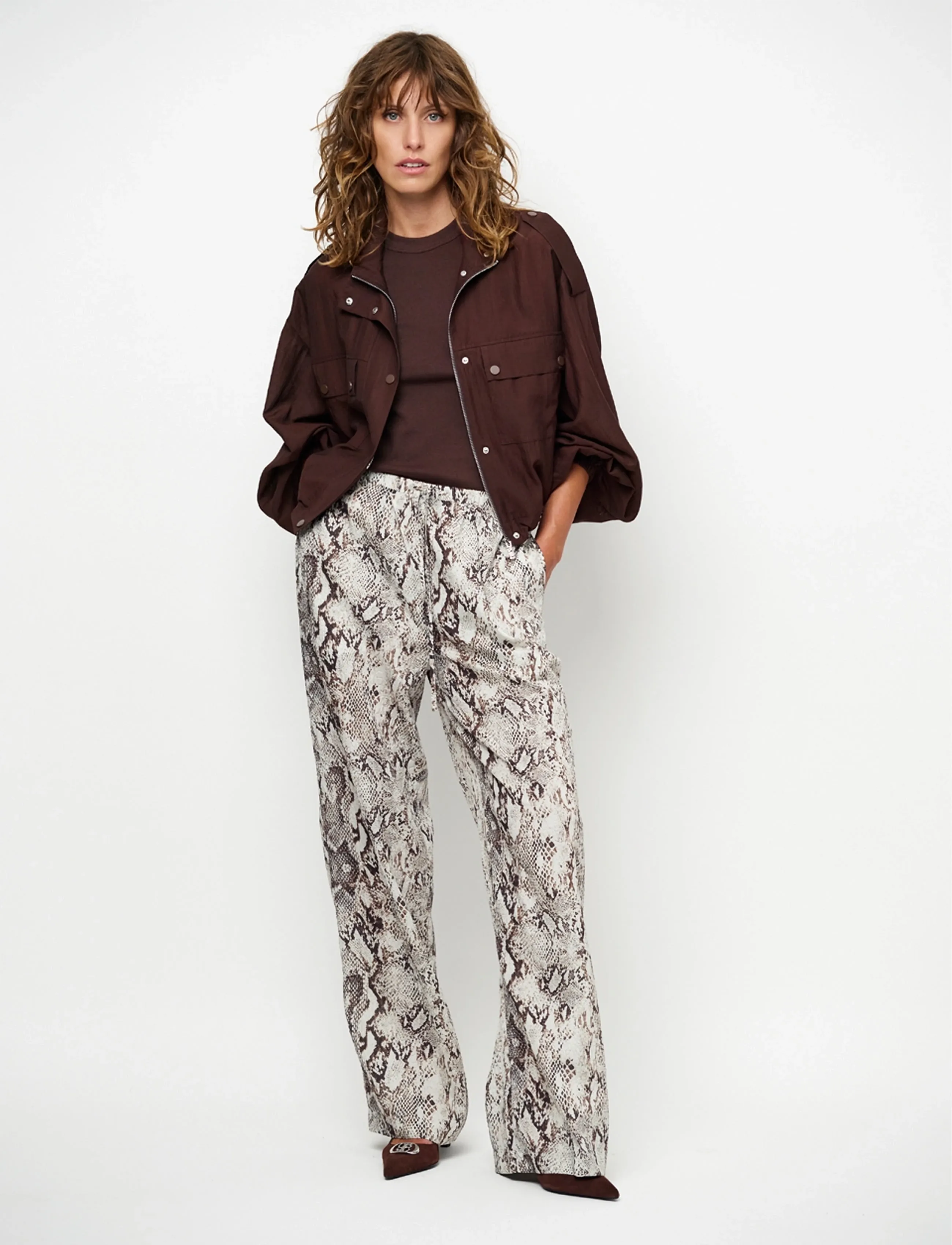 Dante6 Dante6-Mindy Sheer Cropped Jacket, 36, Brown, Jakker > Bomberjakker, Dame