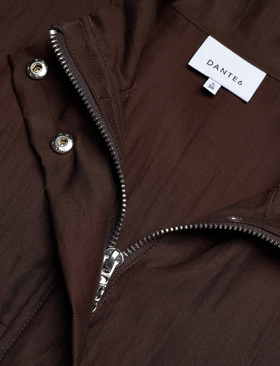 Dante6 - Dante6-Mindy sheer cropped jacket - lentejassen - chocolate brown - 4