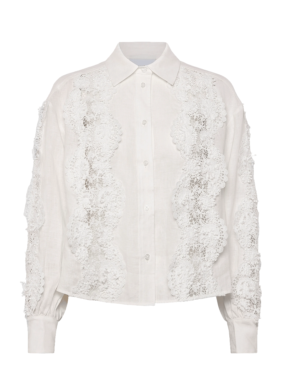 Dante6 - Dante6-Amandyne lace detail shirt - leinenhemden - milk white - 1