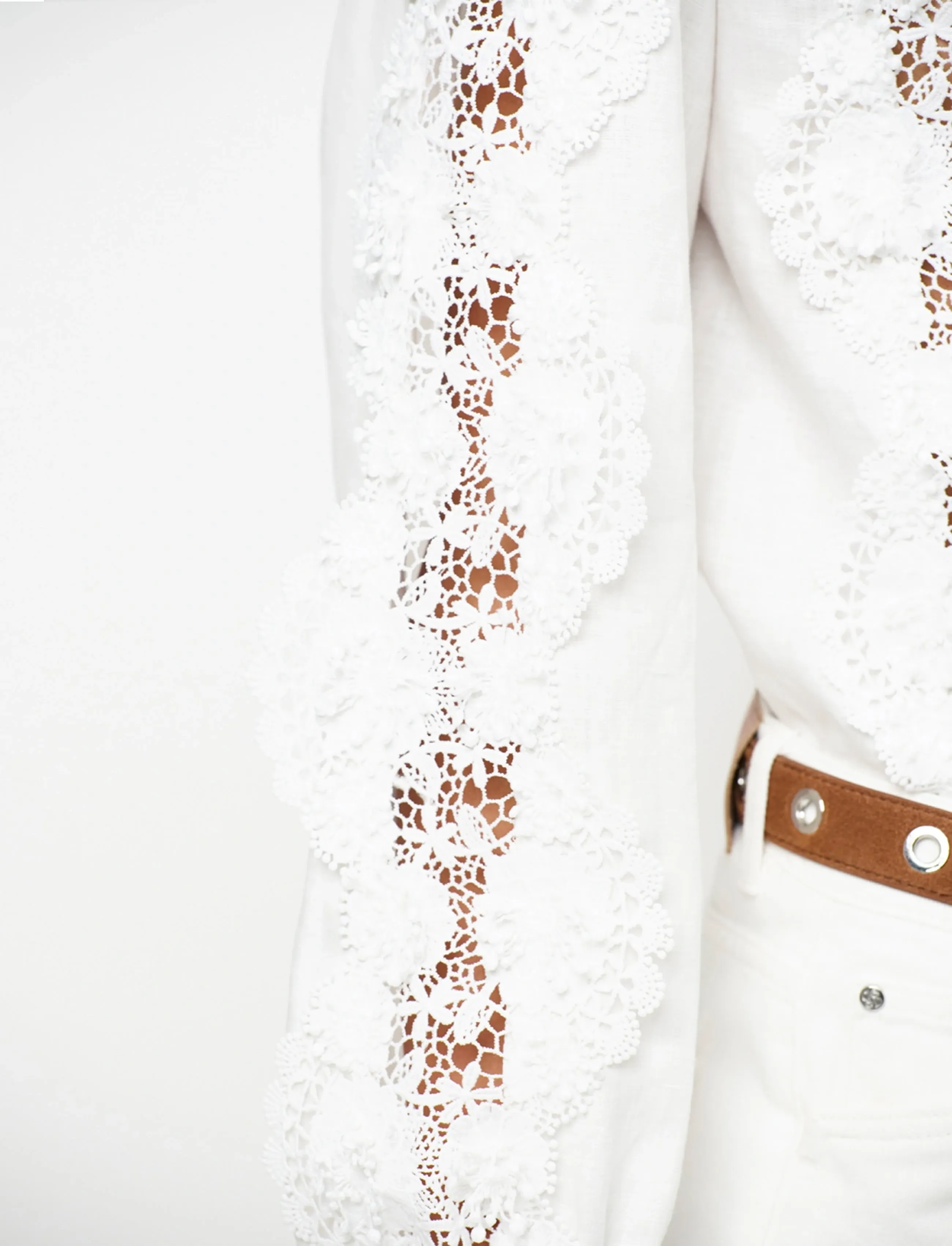 Dante6 - Dante6-Amandyne lace detail shirt - leinenhemden - milk white - 3