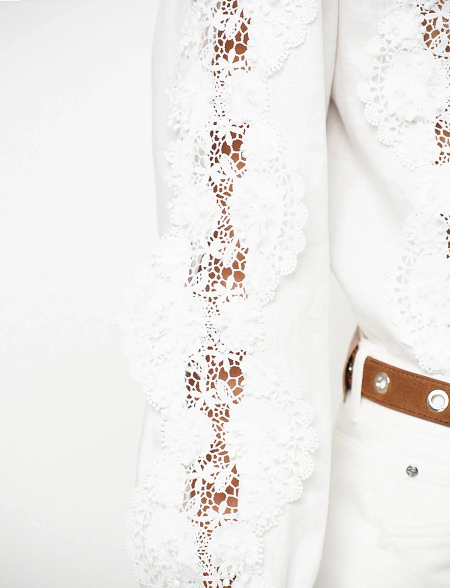 Dante6 - Dante6-Amandyne lace detail shirt - leinenhemden - milk white - 3