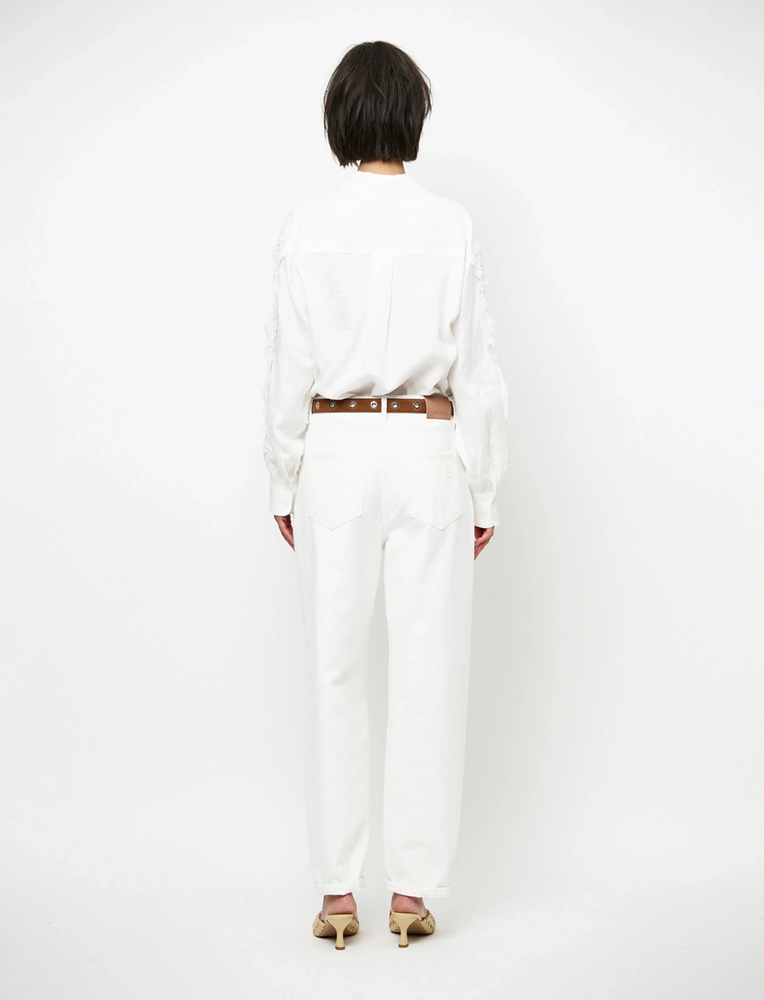 Dante6 - Dante6-Amandyne lace detail shirt - leinenhemden - milk white - 4