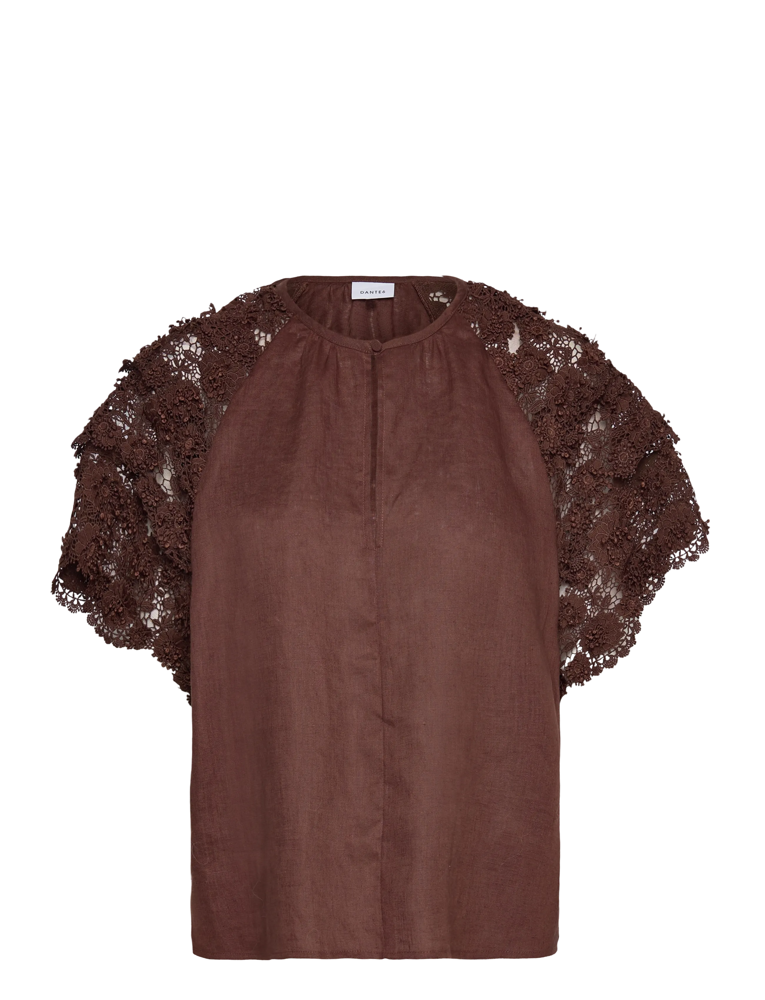 Dante6 Dante6-Jonille lace detail top - Kleidung - CHOCOLATE BROWN / brown