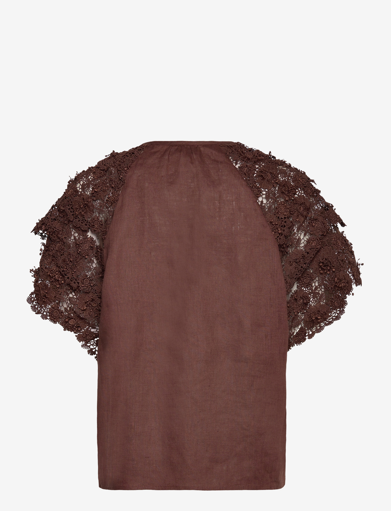 Dante6 - Dante6-Jonille lace detail top - kurzämlige blusen - chocolate brown - 2