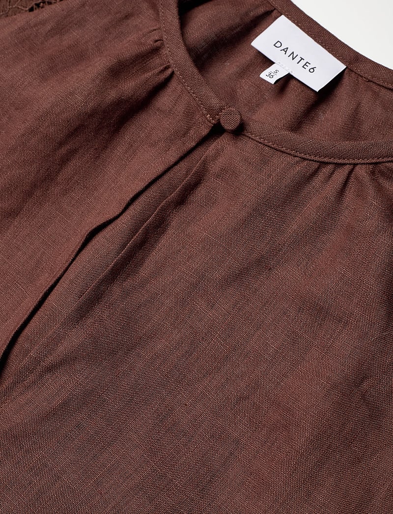Dante6 - Dante6-Jonille lace detail top - kurzämlige blusen - chocolate brown - 5