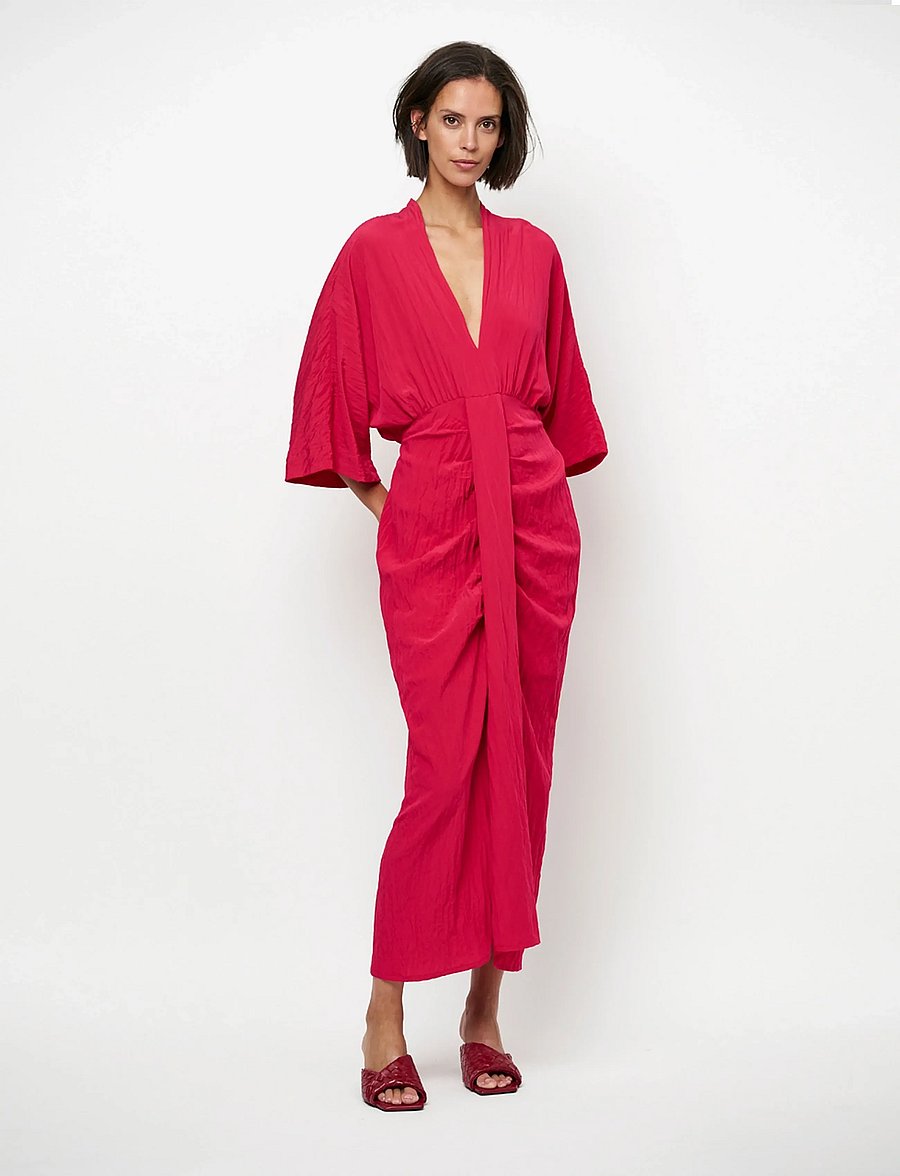 Dante6 - Dante6-Bradshaw pleated long dress - maxi kjoler - pomegranate red - 0